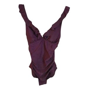 Kona Sol Burgundy One Piece Swimsuit Size Small